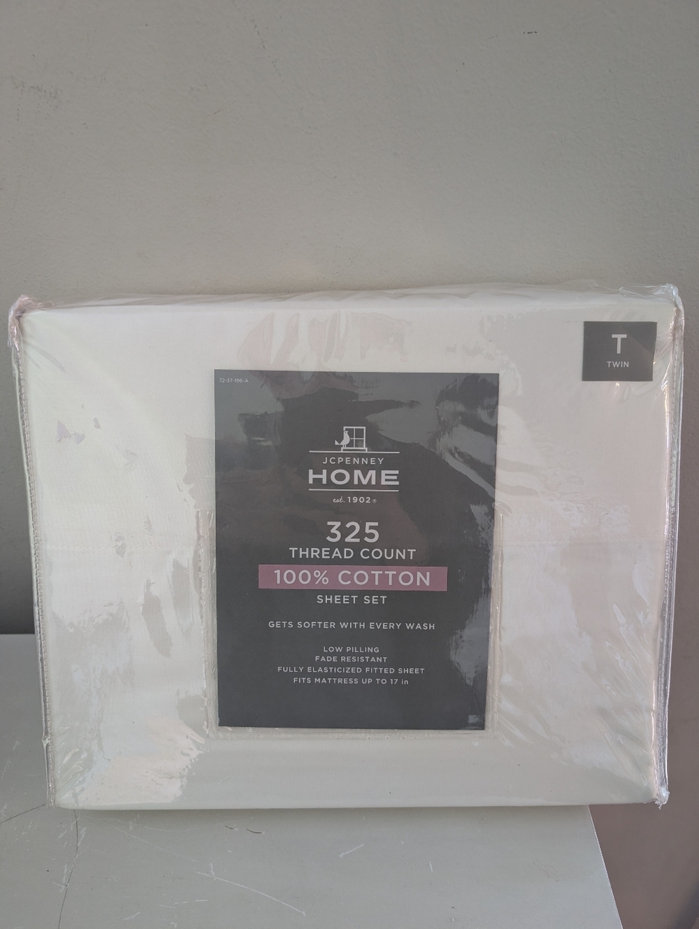 JCPenney White Cotton Twin Sheet Set NWT